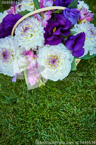 Image of Beautiful flowers in a basket