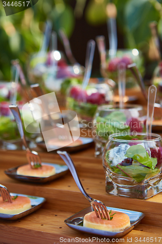 Image of Meat and fish appetizers in a restaurant