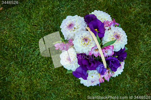 Image of Beautiful flowers in a basket