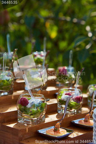 Image of Meat and fish appetizers in a restaurant