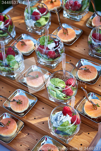 Image of Meat and fish appetizers in a restaurant