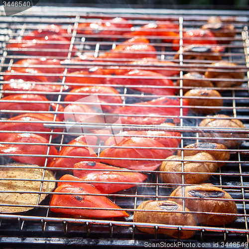 Image of vegetables on the grill