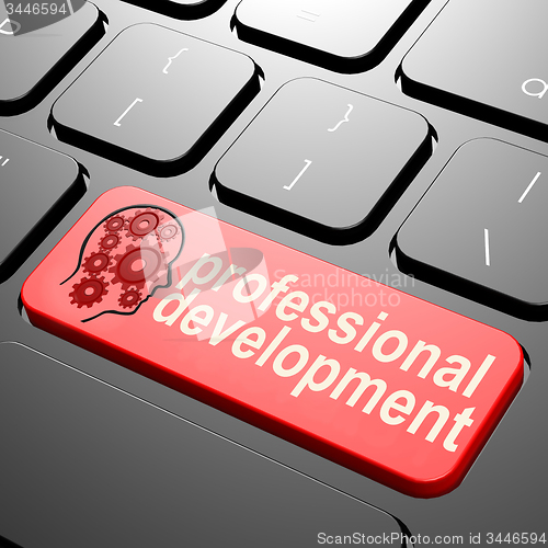 Image of Keyboard with professional development text