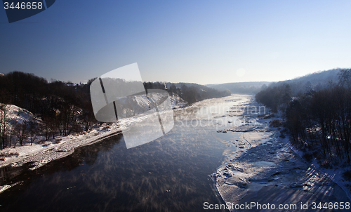 Image of the river in the winter  