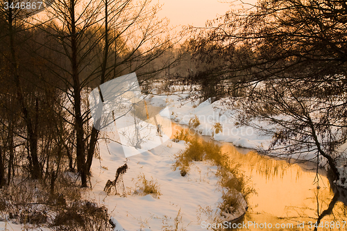 Image of Sunset above the small river