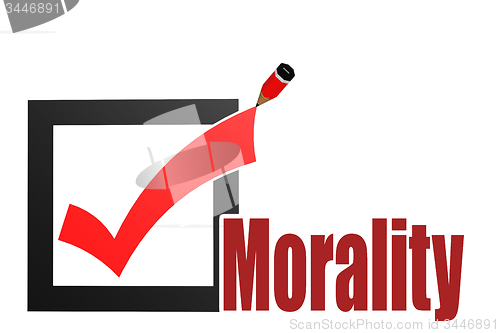 Image of Check mark with morality word