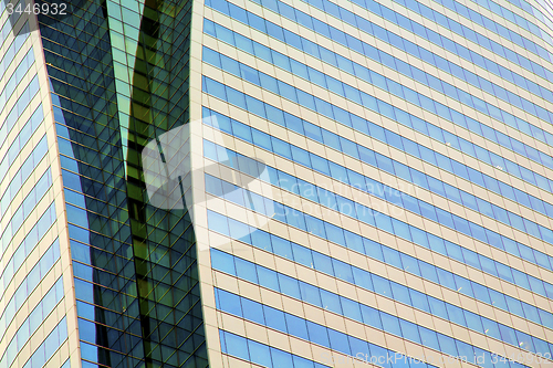 Image of reflex of some gray  in a window terrace of the centre    thaila