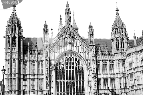 Image of old in london  historical    parliament glass  window    structu