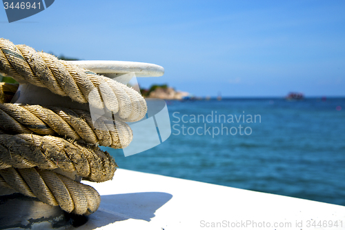 Image of asia in the  kho tao bay isle white  ship   rope  and south chin