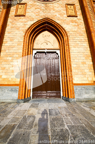 Image of  lombardy    in  the   cortese   old   church  closed brick towe