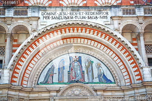 Image of door westminster  cathedral in london   religion