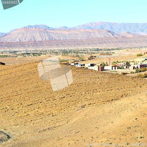 Image of brown construction  in    valley  morocco  