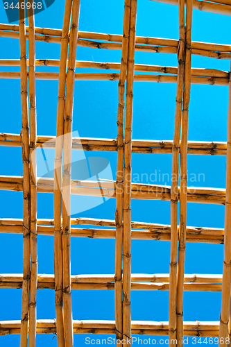 Image of morocco abstract bamboo roof in   sky