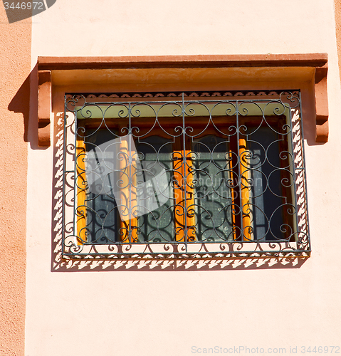 Image of  window in morocco africa and old construction wal brick histori