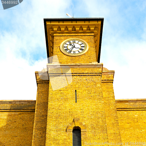 Image of old architecture in london england windows and brick exterior   