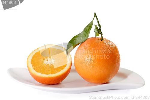 Image of Fresh Oranges on a  plate
