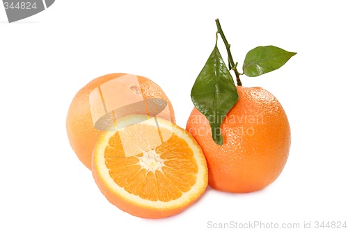 Image of Orange with leaf