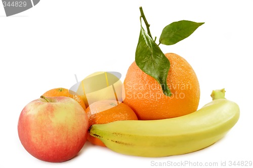 Image of Tropical Fruits and on apple