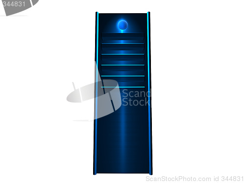 Image of 3D Server - Blue glowing