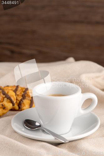 Image of White coffee cup with coffee