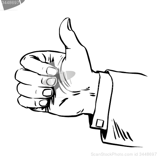 Image of Gesture everything is fine thumb up business concept hitchhiking