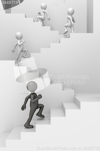 Image of man climbing stairs