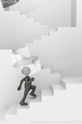 Image of man climbing stairs