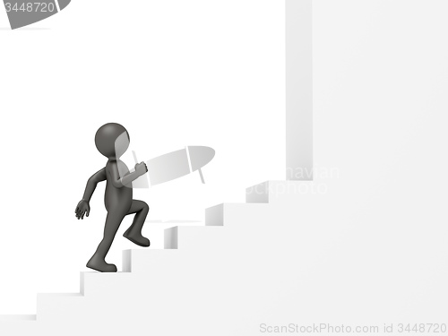 Image of man climbing stairs