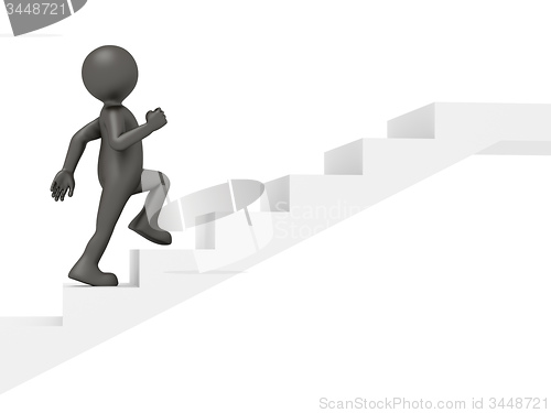 Image of man climbing stairs