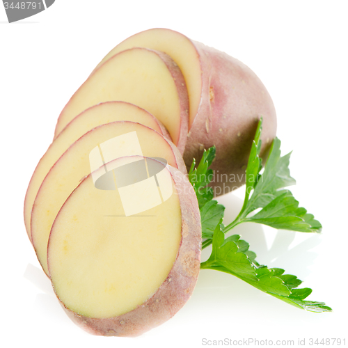 Image of Red sliced potatoes