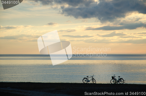 Image of Silhouettes of two bikes