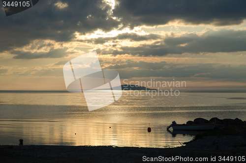 Image of Remote island at sunset