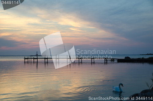 Image of Old wooden pier at twlight