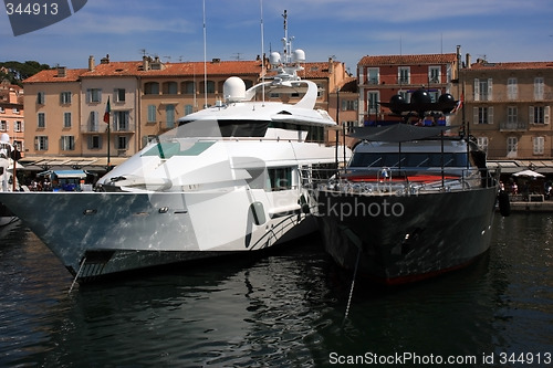 Image of Black and white yachts