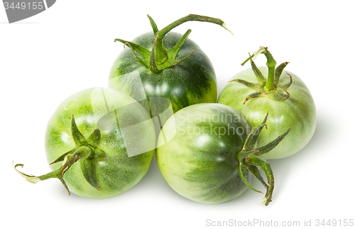 Image of Four green tomatoes near