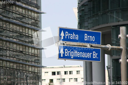 Image of Prague and Brno sign