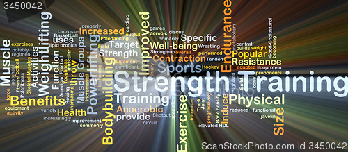 Image of Strength training background concept glowing