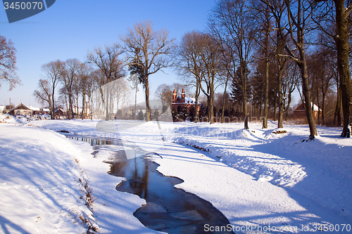 Image of  wooden buildings winter