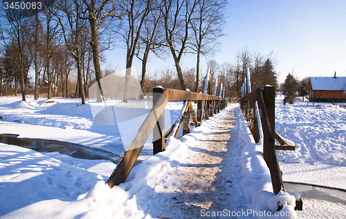 Image of  wooden buildings winter