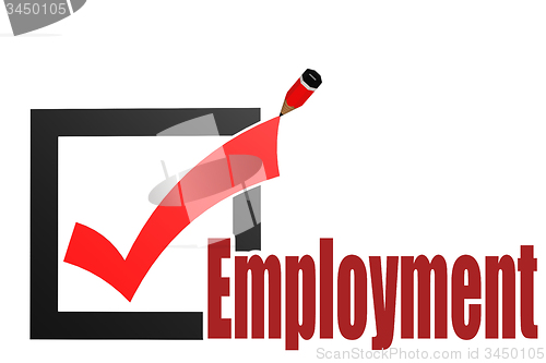 Image of Check mark with employment word