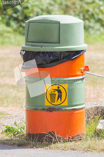 Image of Old bin, green and orange