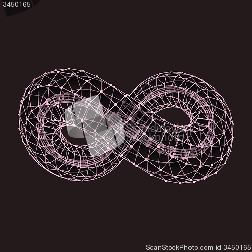Image of Infinity symbol. Abstract 3d design element, emblem, icon. 