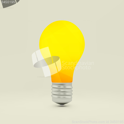 Image of Lightbulb idea symbol. 3d vector illustration.