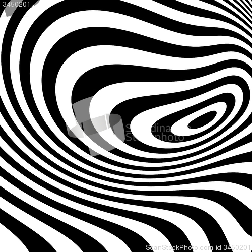 Image of Black and white abstract striped background. Optical Art. 