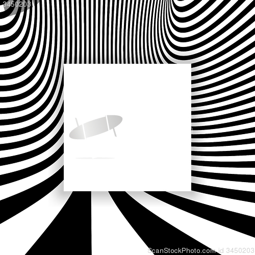 Image of Black and white abstract striped background. Optical Art. 