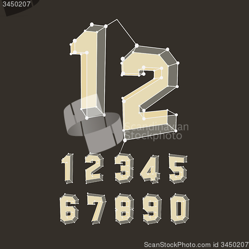 Image of 3D number icons. Vector set. 
