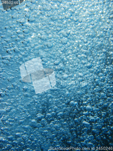 Image of blue water with oxygen bubbles texture