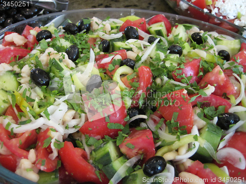 Image of olive, tomato and onion salad