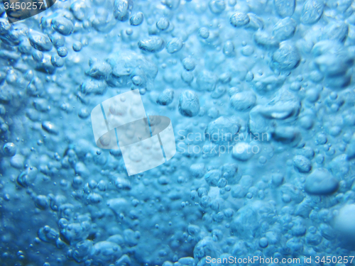 Image of blue water with oxygen bubbles texture