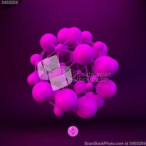 Image of 3D Molecule structure background. Graphic design. 